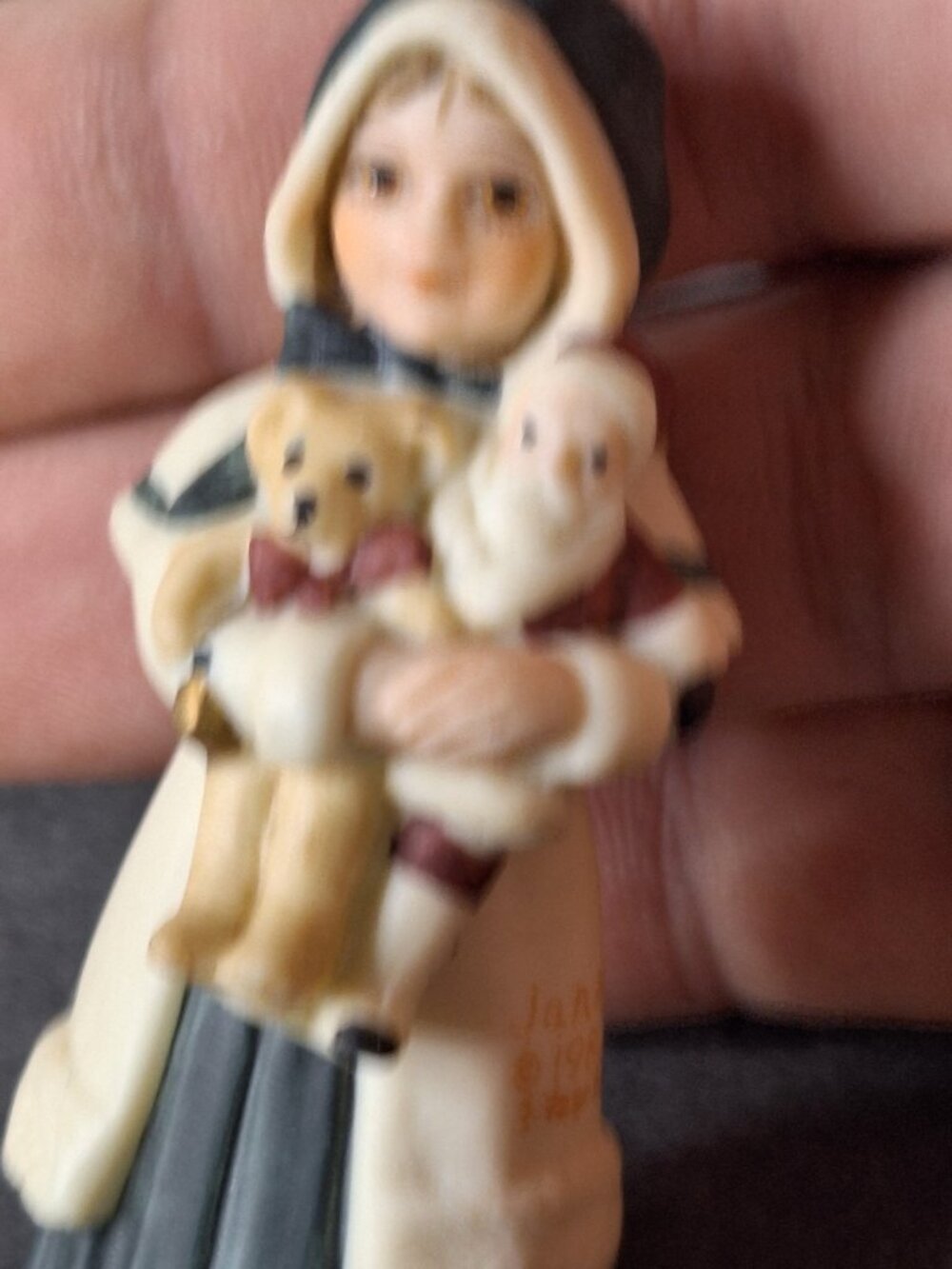 Jan Hagara 1986  ornament NIKKI with Santa doll Vintage 3" tall - Picture 6 of 13